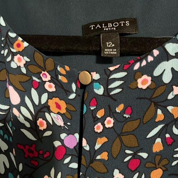 Talbots elastic tie waist flounce hem dress. - Picture 7 of 10